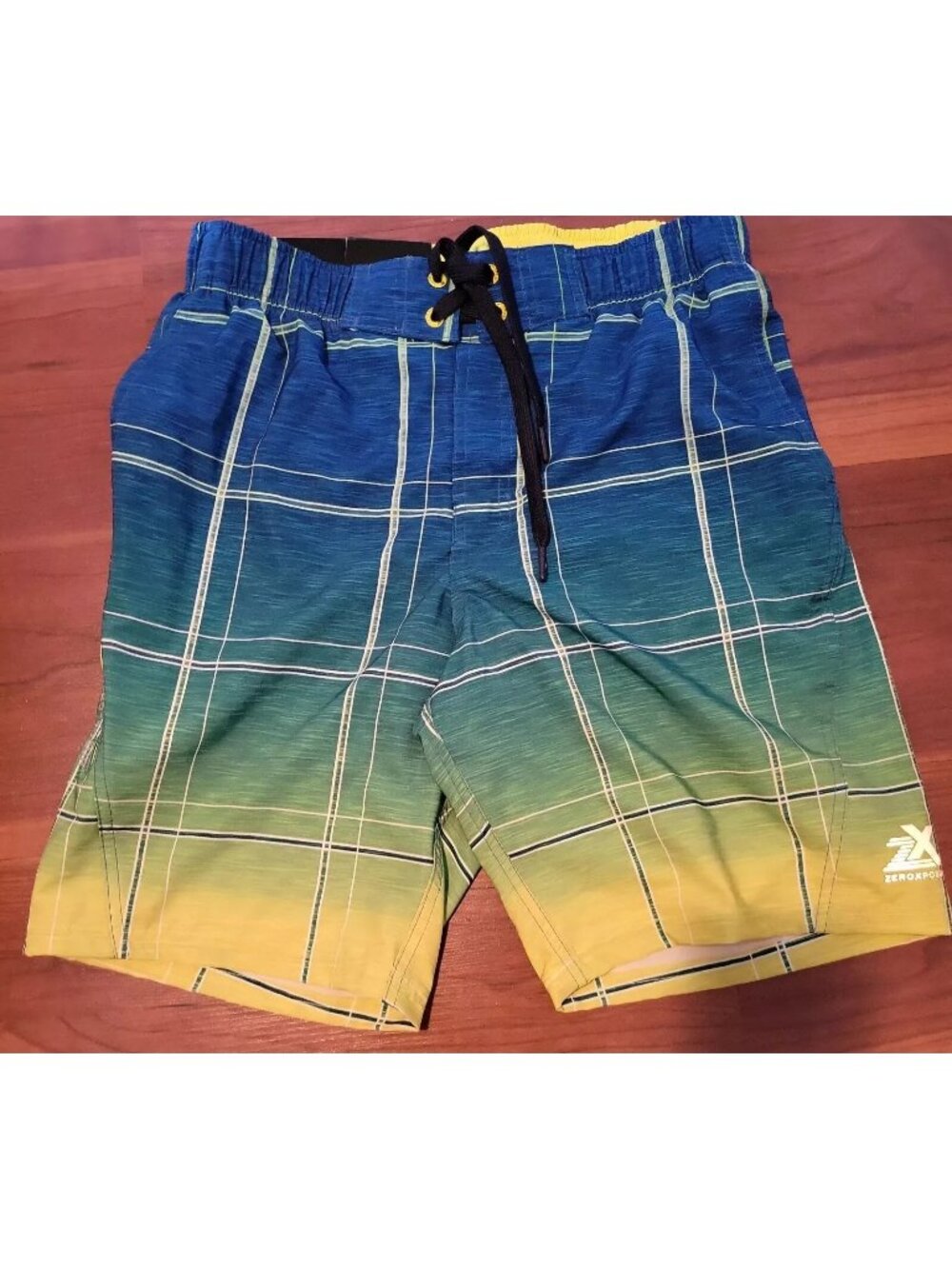ZeroXposur Men's UPF 50+ Sun Protection Comfort Liner stretch Blue Swim Trunks S